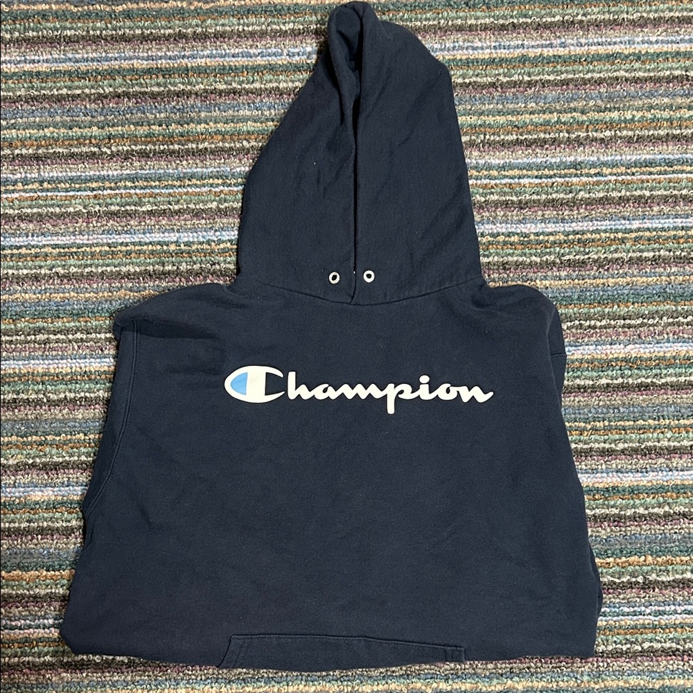 Champion Dark Blue Pullover Hoodie Sweatshirt